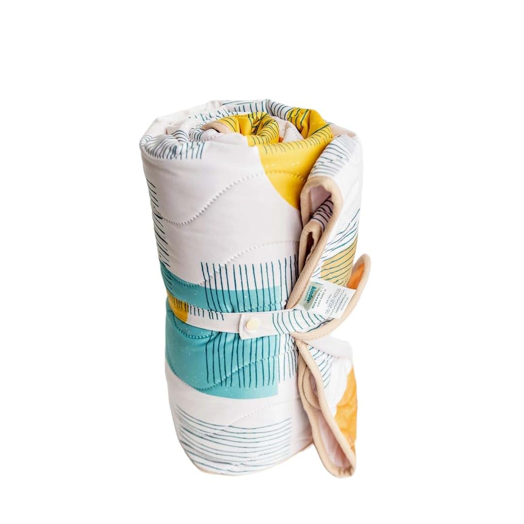 Kinder Cloth Diaper Co Adventure Play Mat - Machine Washable, Reversible, Water-Resistant, Quilted Blanket