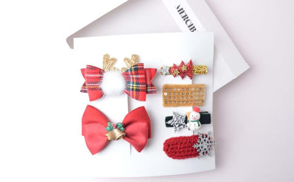 MerciBand Handmade Merrychry Hair Clip Set of 6 Snap Clips, Christmas Limited, Made in Korea