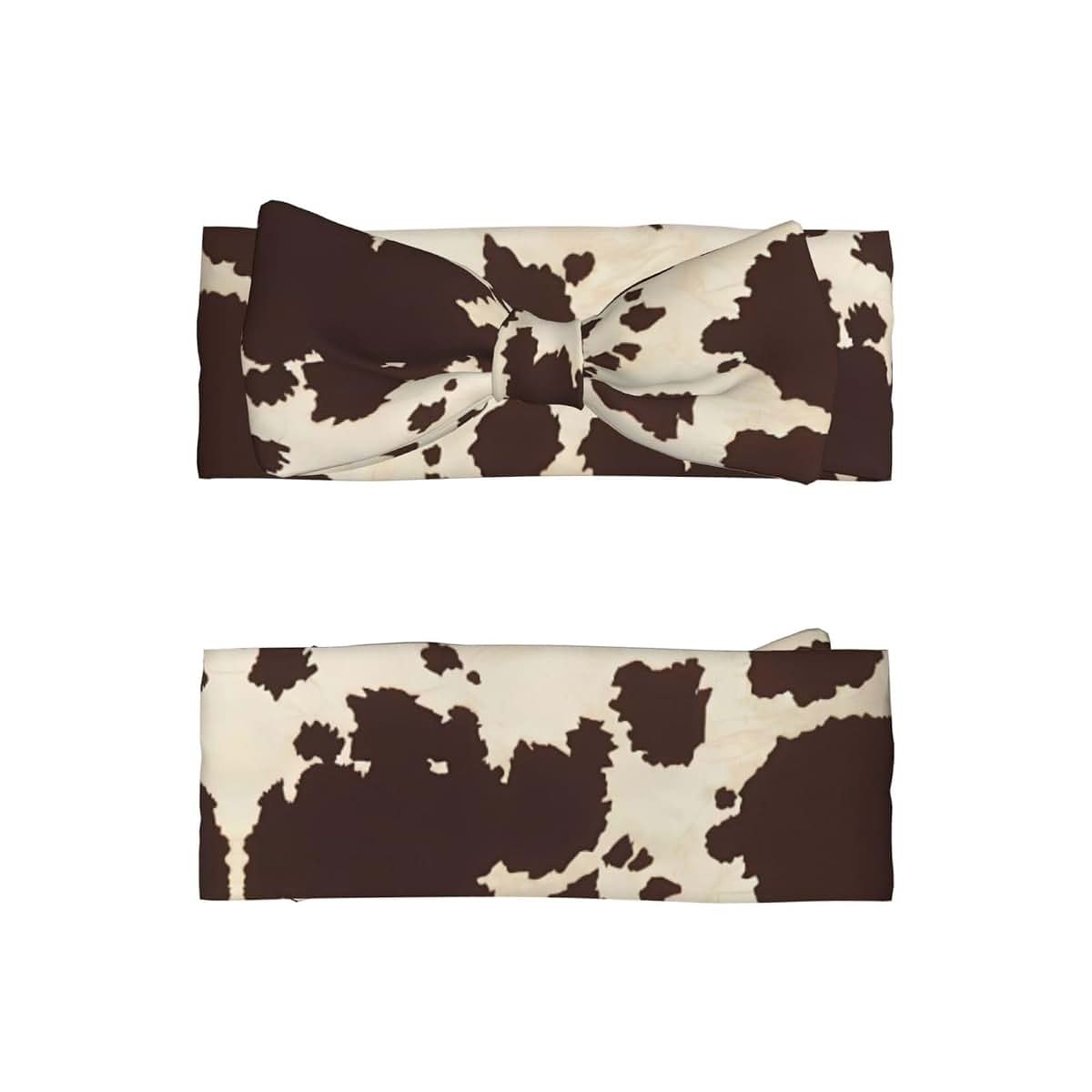 FoRes Cow Fur Print Baby Bow Headband, Soft Polyester Spandex Hair Accessory (photo 2)