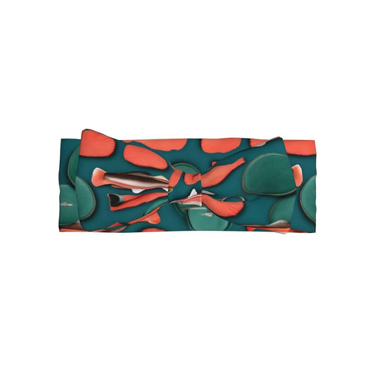 BaerK Stretchy Soft Salmon pattern Print Bows Baby Headband – Full Moon Gift – Cute and Delicate Hair Accessories
