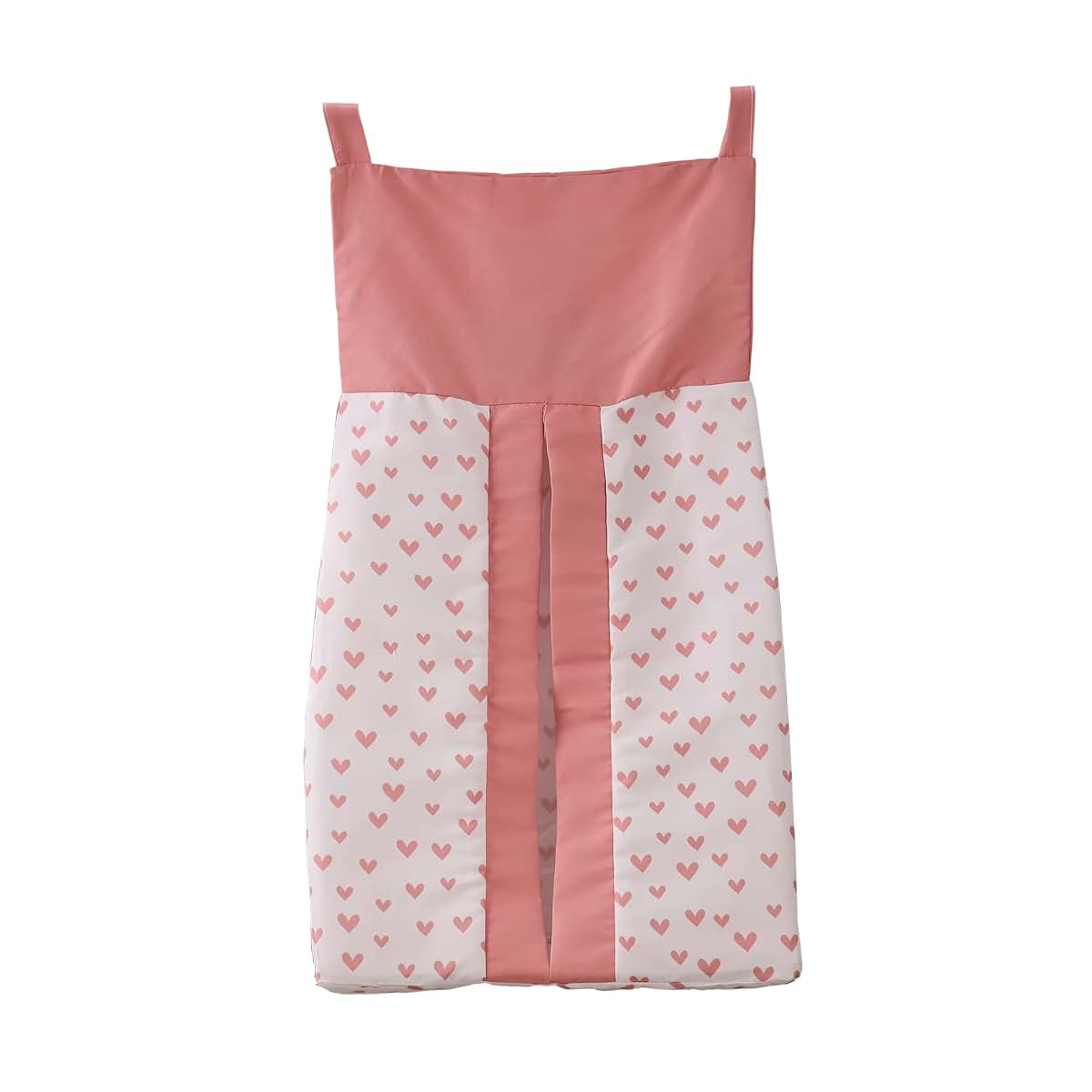 CribMATE 1 PC Light Pink Hearts Print pattern Crib Diaper Stacker Storage Organizer (photo 2)
