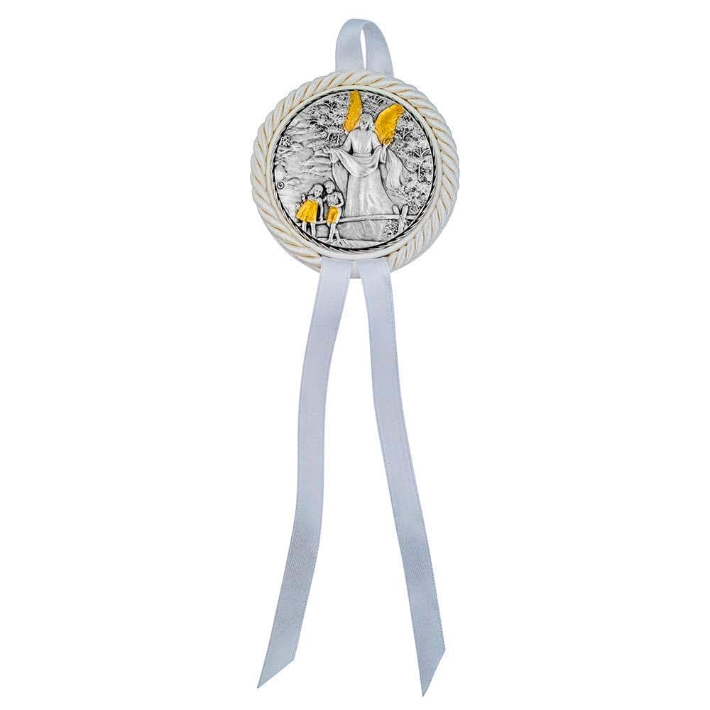 VILLAGE GIFT IMPORTERS Guardian Angel Crib Medal Ornaments | 3 Colors | Hang to Bring Blessings to Your Child