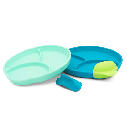 321 Grow Silicone Easy Scoop & Hold Plate Set for Self-Feeding