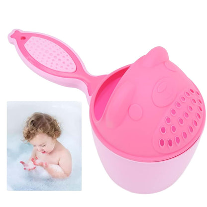 BabyOneStop Baby Waterfall Rinser Bath Cup, Pink Shampoo Rinse Cup with Filter for Bath Time
