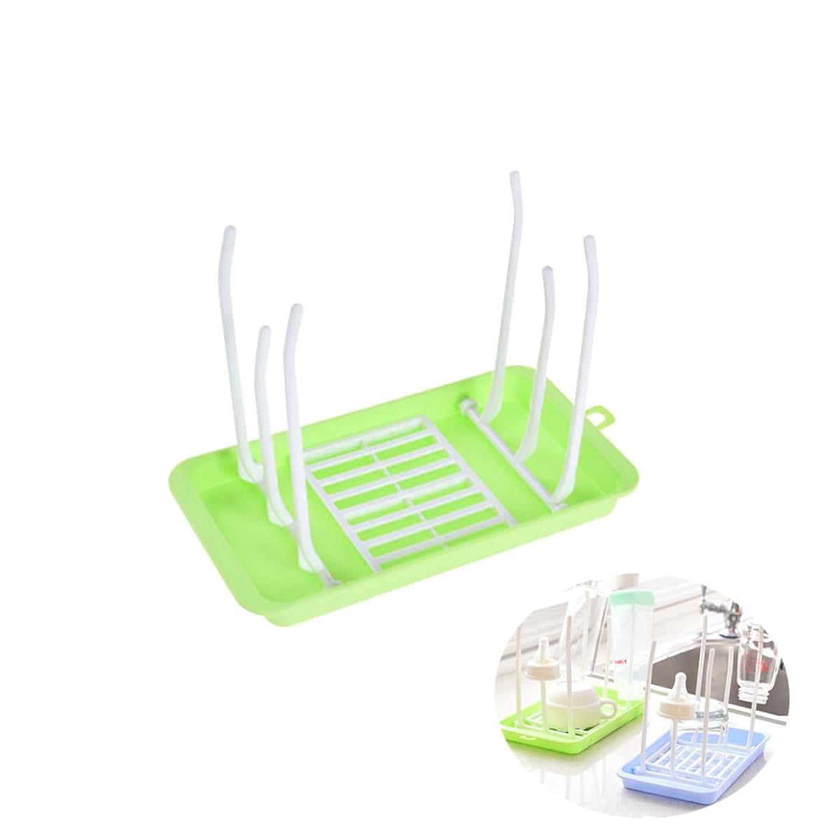 GETAJGHSD Foldable Bottle Drying Rack, Light Green Space-Saving