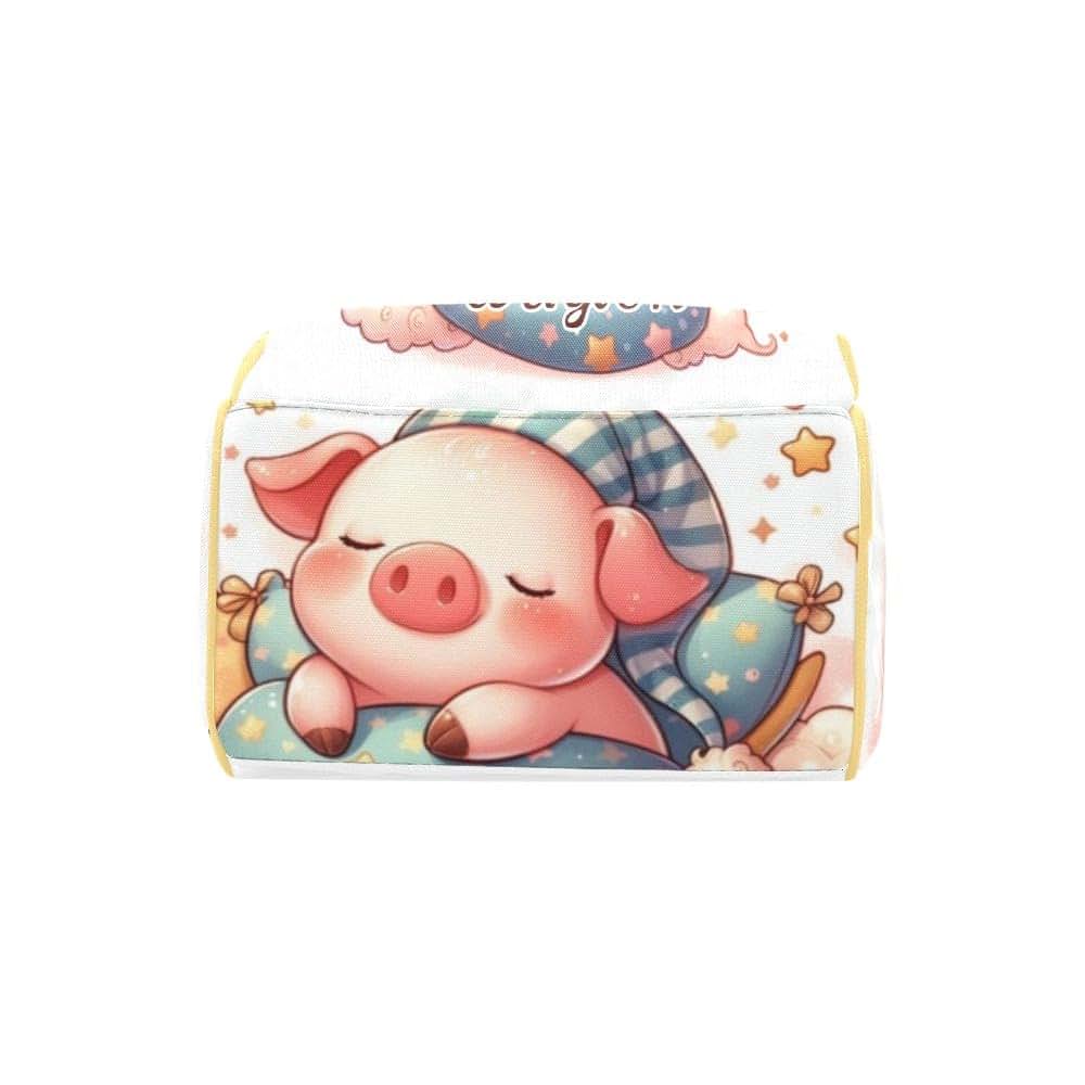 NZOOHY Sleeping Pig Moon Star Personalized Diaper Bag Backpack with Name,Custom Mommy Bag Gifts Nappy Backpack for Mom (photo 4)