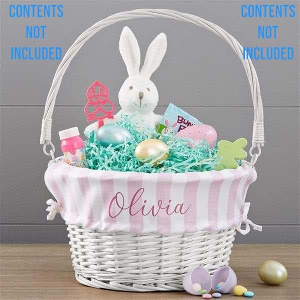 Personalization Universe Personalized Delicate Stripes Easter Basket (photo 2)