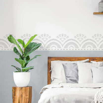 Ideal Stencils Scallop Lace Wall Border Stencil For Nursery Decor