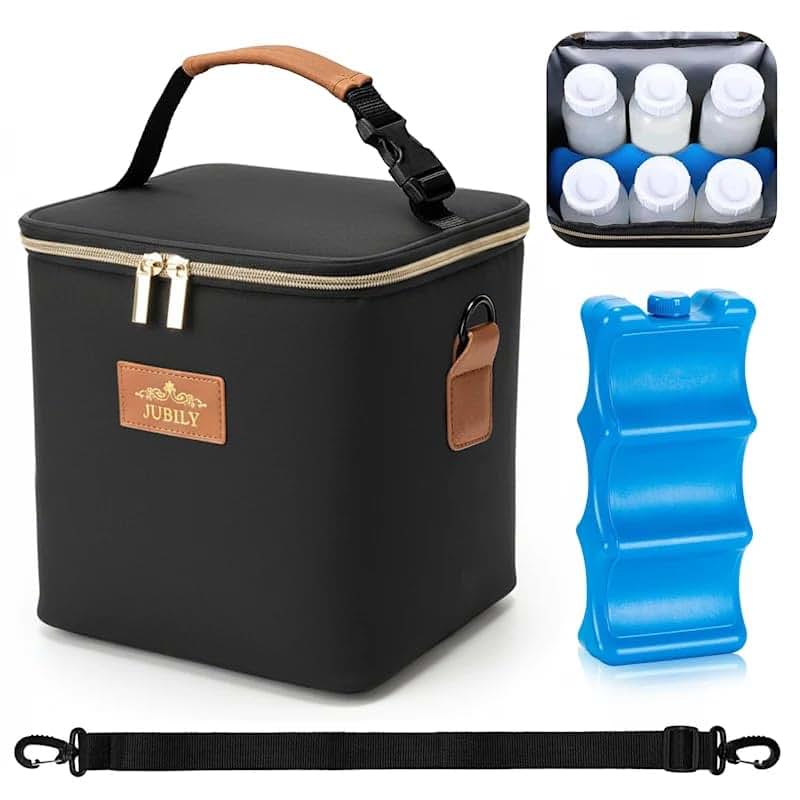 Jubily Breast Milk Cooler Travel Bag - 9.6L Insulated Bottle Storage Organizer