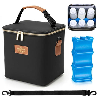 Jubily Breast Milk Cooler Travel Bag - 9.6L Insulated Bottle Storage Organizer