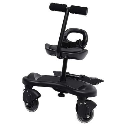 Universal Stroller Board with Detachable Seat, Adjustable Rod, 2 Shock-Absorbing Wheels, 55.12 lb Capacity