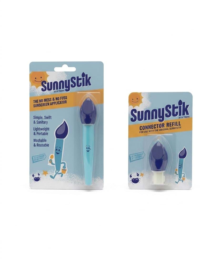 SunnyStik Sunscreen Applicator Starter Set | Mess-Free Foam Sponge for Kids & Toddlers | Applicator + Replacement