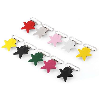 Miskall Pacifier Clips, 10-Piece Metal Round Suspender Strap Holders (photo 4)