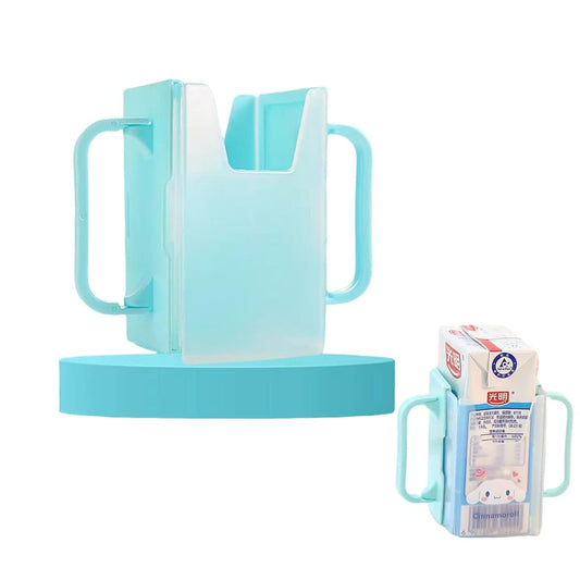 Children's Juice Box Holder,LIUHUIZEYU Telescopic Cupholder Juice Bag Holder for Toddlers No Squeeze Adjustable Folding