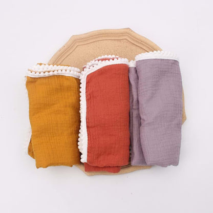 JHION Baby Blanket With Pompom Fringe Cotton Baby Swaddle Blanket (photo 4)