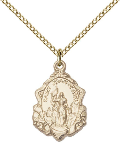 Bonyak Jewelry St. Joan Of Arc Pendant Gold Filled With 18 Inch Chain