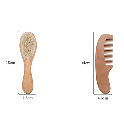 gorm Natural Wood Comb and Brush Set, Blank Brush and Comb, engravable Brush and Comb, Personalized Brush and Comb Set (photo 4)