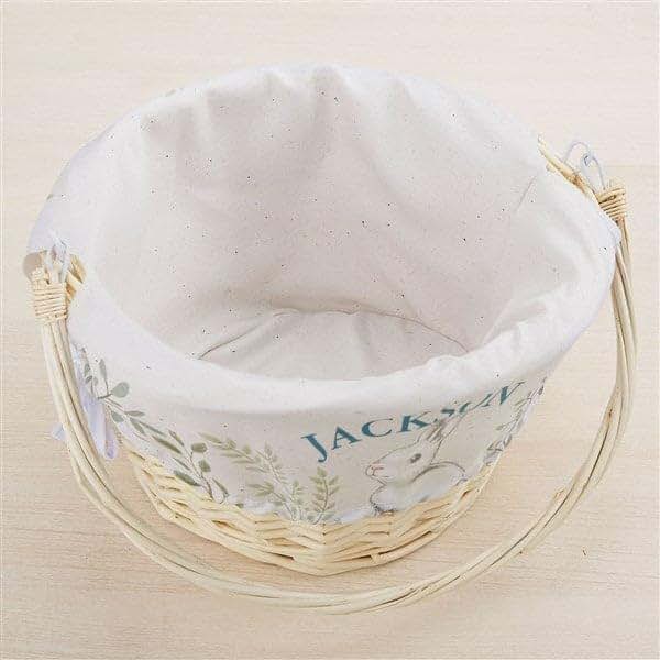 Personalization Universe Floral Bunny Personalized Classic Easter Basket – Cute Bunny Liner – Custom Kids Easter Gift – (photo 3)