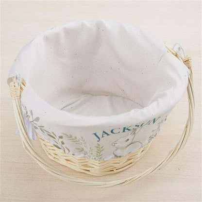 Personalization Universe Floral Bunny Personalized Classic Easter Basket – Cute Bunny Liner – Custom Kids Easter Gift – (photo 3)