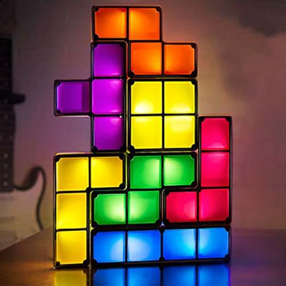 Janpation Stackable Retro DIY LED Table Light Cubes Interlocking Tangram Blocks (photo 2)