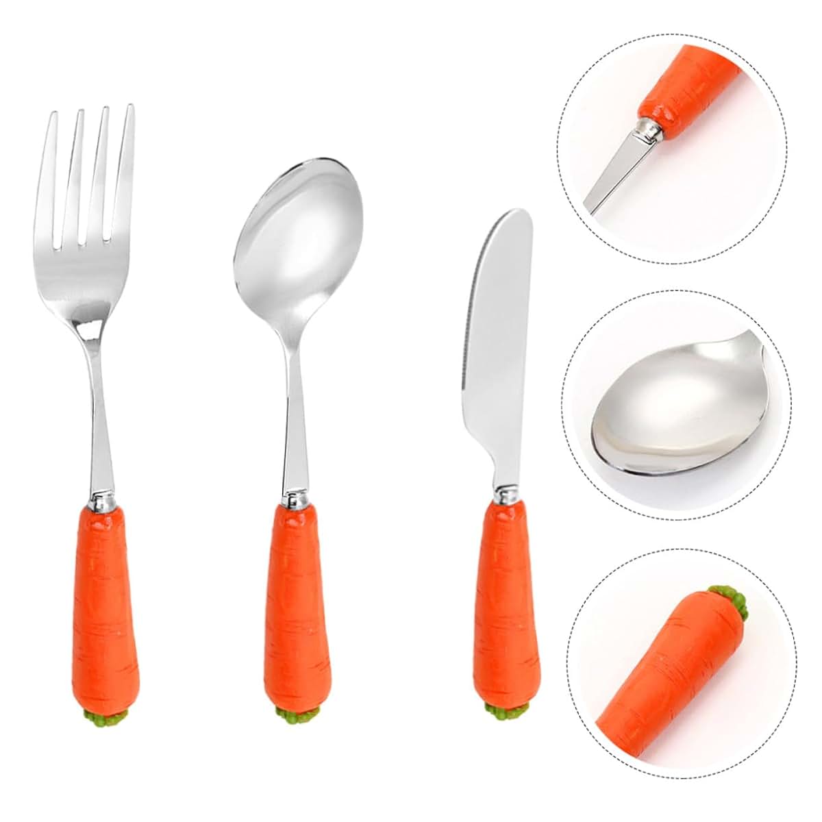 Cutlery Set Stainless Steel Fork Spoon Knife for Independent Eating