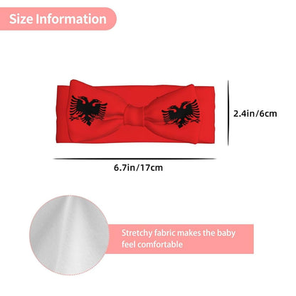 YYHWHJDE Albanian Flag Pattern Baby Bow Headband
