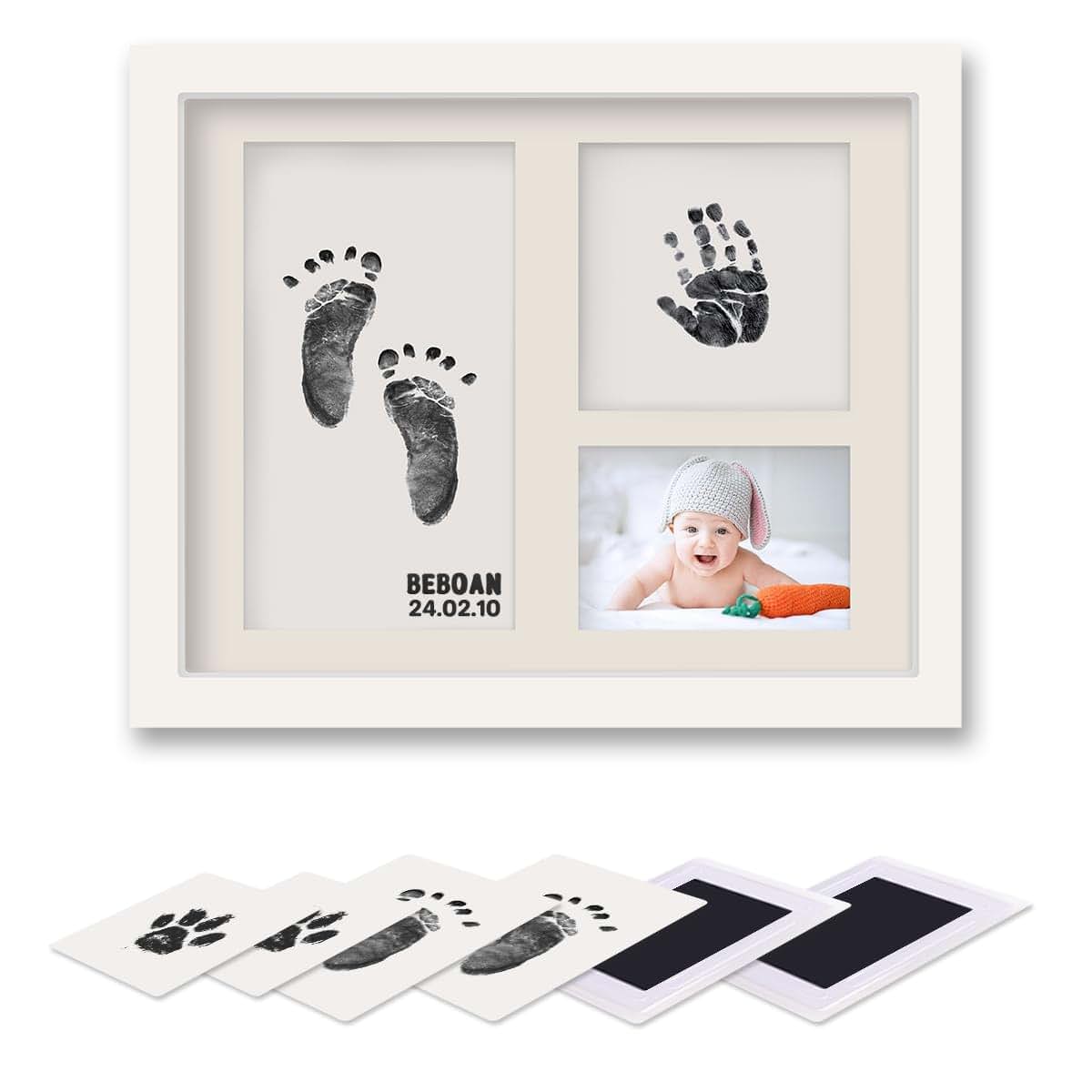 Beboan Hand and Footprint Kit with Keepsake Frame and DIY Stickers