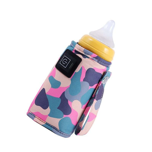 ihreesy Car Travel Bottle Warmer, USB 5V 2A, 40-60°C Three Gear Adjustable, Pink