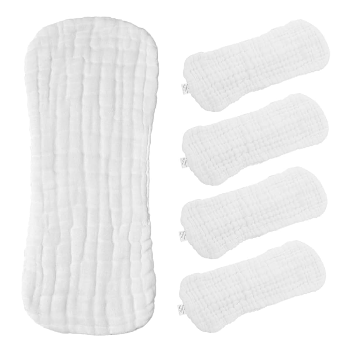 Nolitoy 5pcs Washable Cotton Newborn Diapers and Burp Rags