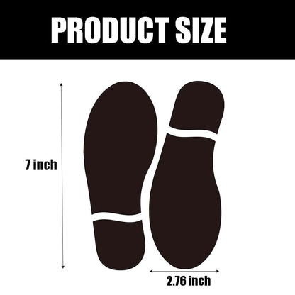 BabyOneStop 60 Pairs Black Footprint Stickers 7 Inch Floor Decals for Classroom and Party