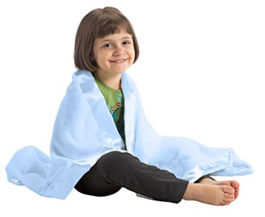 TowelSoft Satin Trim Tahoe Microfleece Baby Blanket 30"x40" Blue