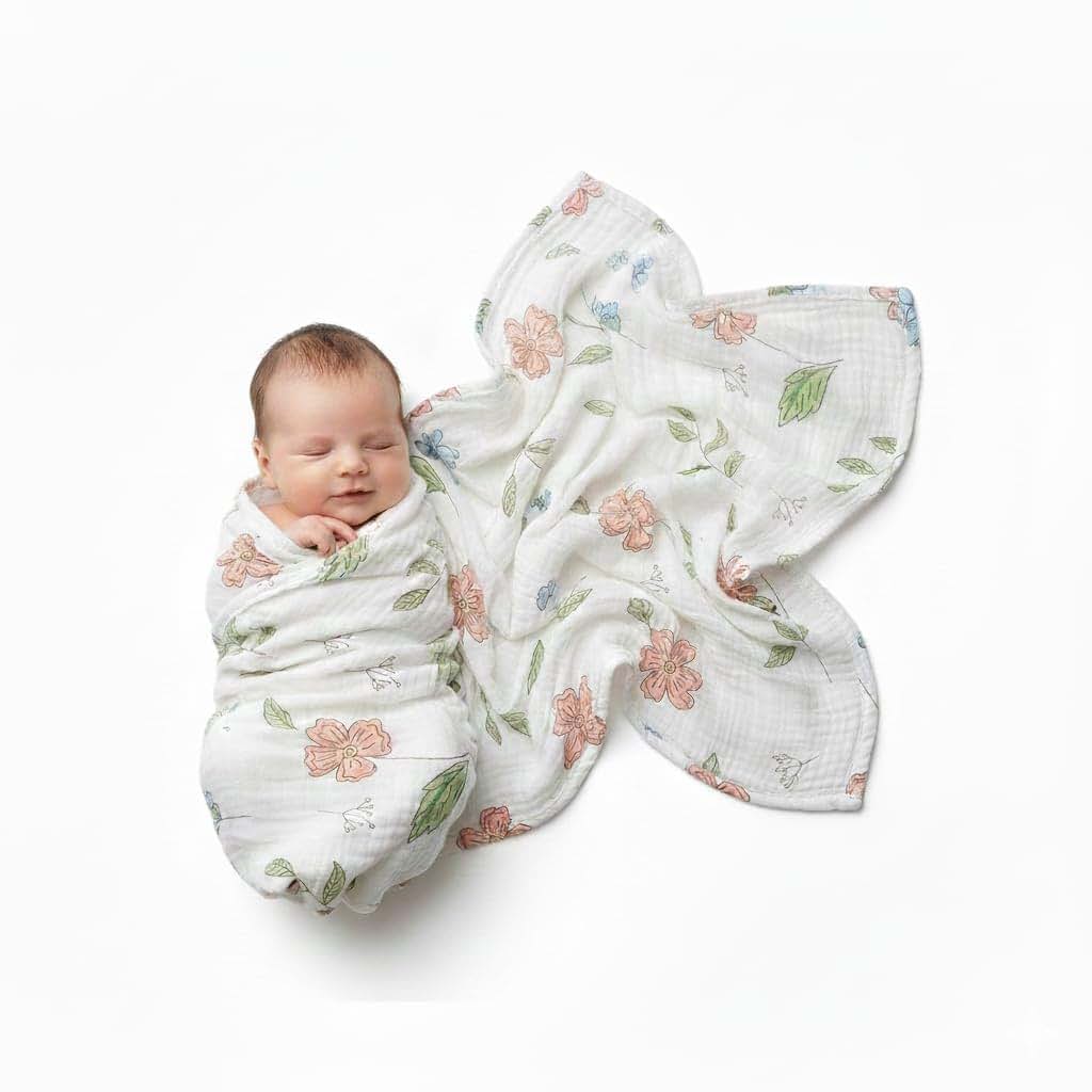 Moonybaby Organic Cotton Swaddle Blanket for Newborn and Toddlers