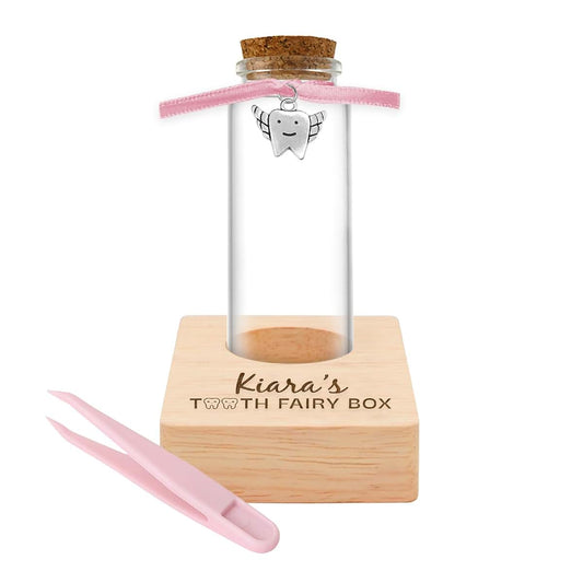Liannan Personalized Tooth Fairy Box, Tooth Fairy Jar,My First Tooth Keepsake,Lost Tooth，Baby Tooth Keepsake，Glass