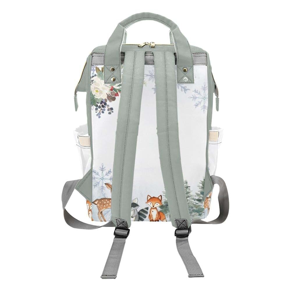 YallLocoMo Personalized Diaper Bag Backpack Winter Snowflake Woodland (photo 2)