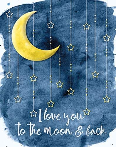 Gango Home Décor Moon and Star Poster Set, Two 11x14 Inch Prints