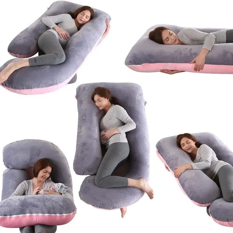 Dreamy Pillows J-Shaped Pregnancy Pillow With Mint Green Jersey Cover (photo 3)