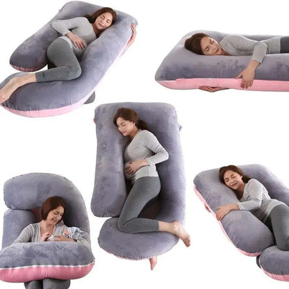 Dreamy Pillows J-Shaped Pregnancy Pillow With Mint Green Jersey Cover (photo 3)