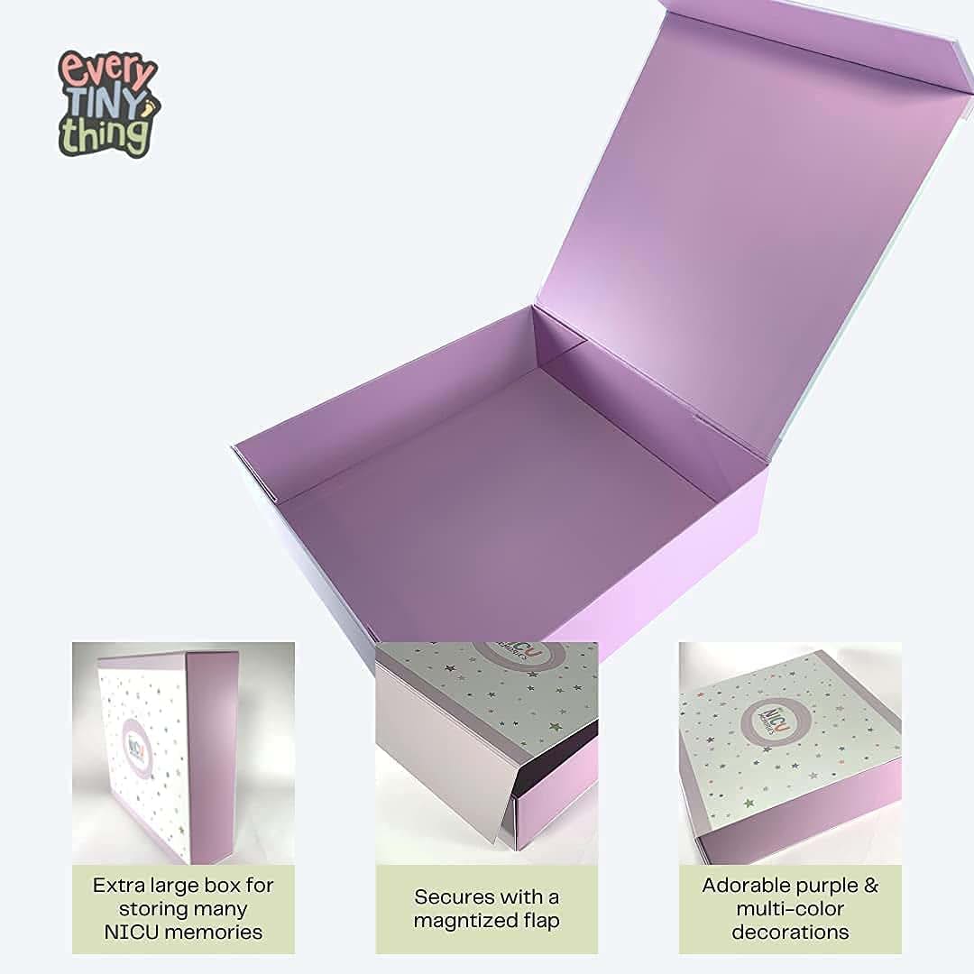 Every Tiny Thing My NICU Memories Keepsake Box - Magnet Closure Box for Storing NICU Memorabilia (White, Large) (photo 2)