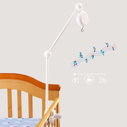 Hleeduo 27 Inch White Wooden Crib Mobile Arm for Nursery Decor