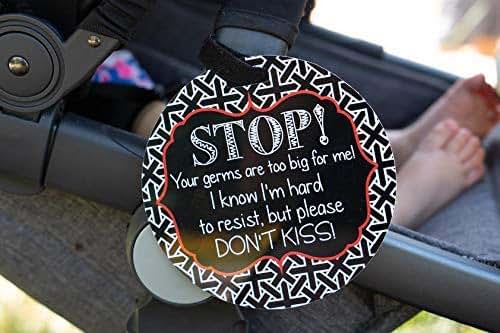 Three Little Tots No Kissing Baby Car Seat Sign And Stroller Tag
