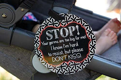 Three Little Tots No Kissing Baby Car Seat Sign And Stroller Tag