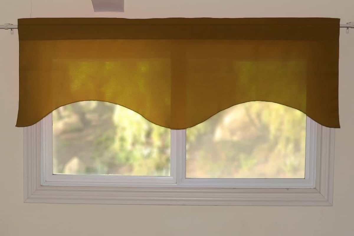 Zen Creative Designs Solid Poplin Scalloped Window Valance Home Décor Bedroom Nursery Kitchen Window (Mustard) (photo 3)