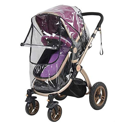 Estink Universal Stroller Rain Cover Transparent PVC with Zipper Window