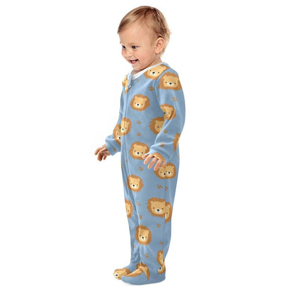 BabyOneStop Lion Print Organic Cotton Footie Pajamas