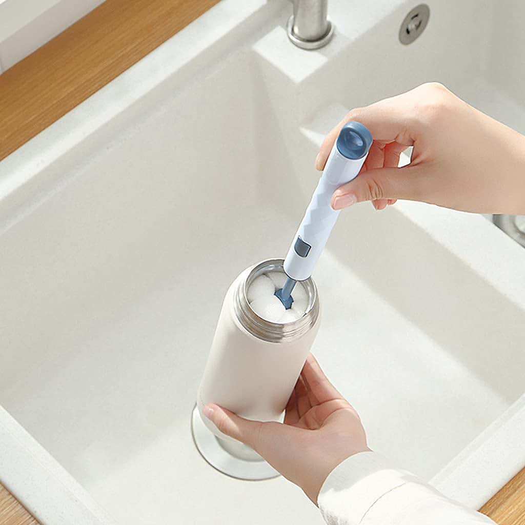 BOLOUY Cup Brush Practical Cup Brush Household Long Handle Replaceable Sponge for Vacuum Flask Baby Bottle Coffee (photo 3)