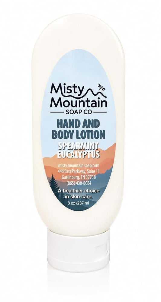 Spearmint Eucalyptus Hand and Body Lotion 8 oz. - Handmade by Misty Mountain Soap Co.