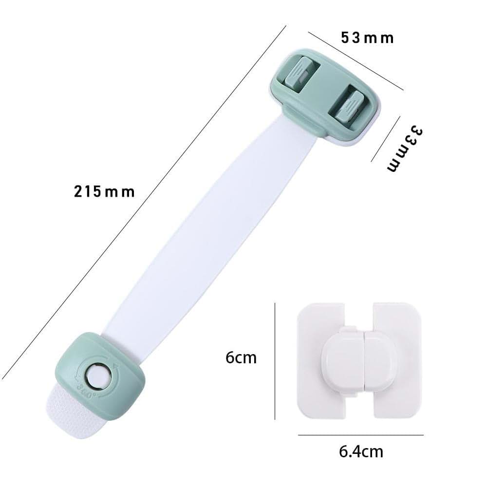 4 Pack Child Safety Strap Locks for Cabinets Drawers Toilet Fridge Adhesive