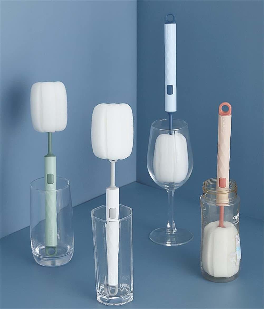 Cleaning Brush Set for Bottles and Mugs | Detachable Sponge Head