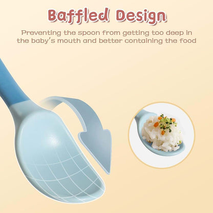 ETSSWYTO Baby Utensils Spoons and Forks Set Bendable Self-Feeding