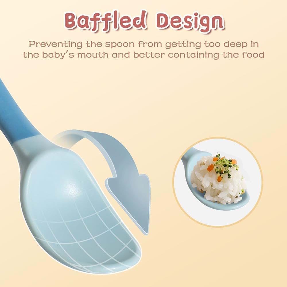 ETSSWYTO Baby Utensils Spoons and Forks Set Bendable Self-Feeding